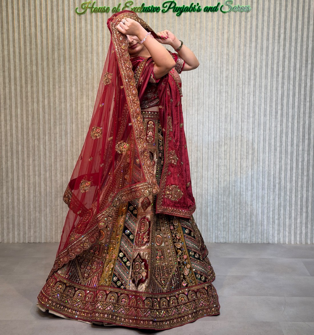 Red bridal lehenga from Mohammadi Saree House